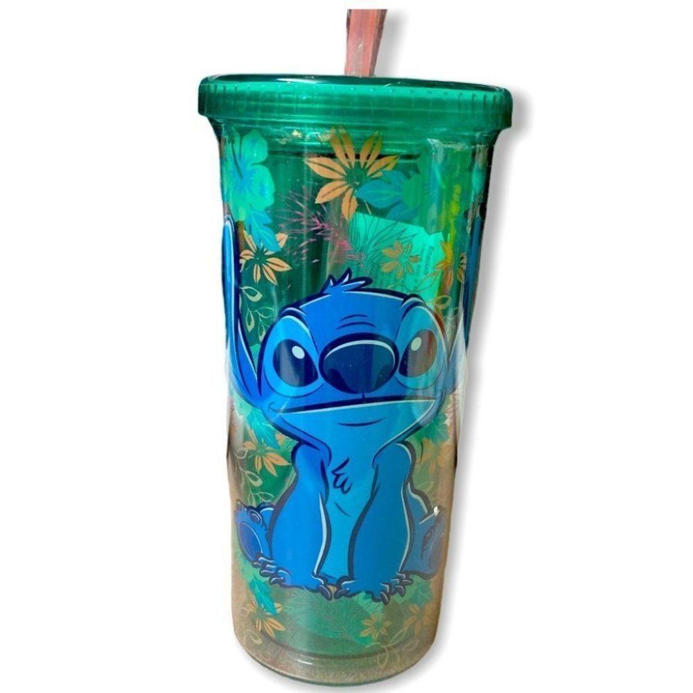Disney stitch Tumbler Hawaiian Straw Beach‎ Travel